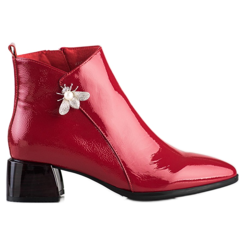 ARTIKER Botas de cuero elegantes con adorno. rojo