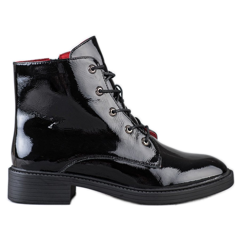 ARTIKER Botines de piel con cordones elegantes negro