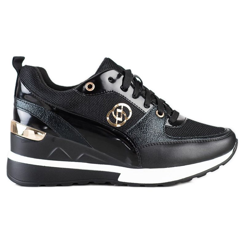 Evento Zapatillas de cuña de moda negro Evento Zapatillas de cuña de moda negro