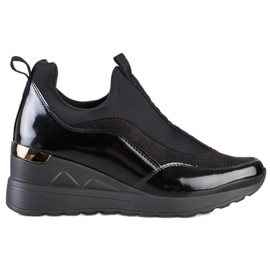 Evento Zapatillas de cuña sin cordones negro
