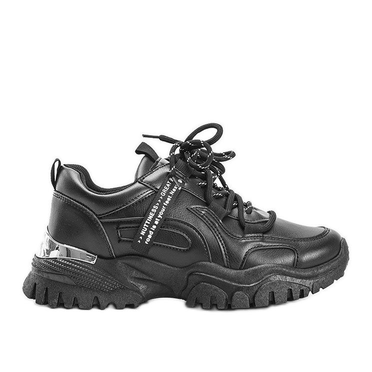 Zapatillas negras con suela gruesa Zooey negro Zapatillas negras con suela gruesa Zooey negro