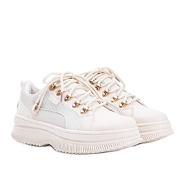 Deportivas beige con suela alta Tifel