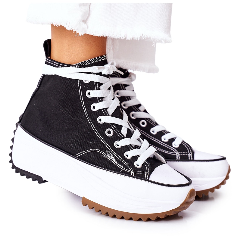 FJ1 Zapatillas altas en la plataforma Electric Love Black blanco negro