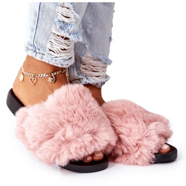 FJ1 Pantuflas De Goma Con Piel Suave Rosa