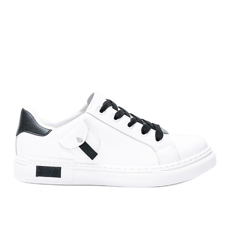 Zapatillas blancas con bolsillo decorativo de Nandina blanco