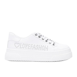 Zapatillas blancas sobre suela gruesa Lovefashion blanco