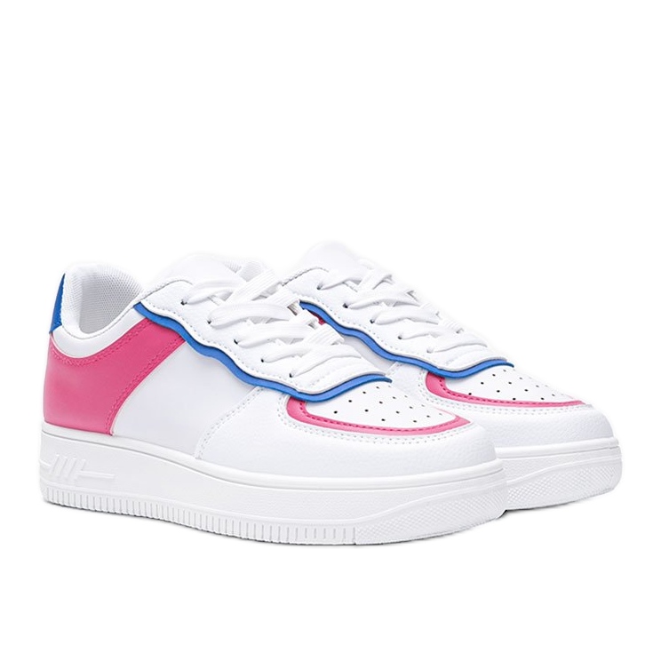 Zapatillas blancas con inserciones de colores Noyale blanco rosado