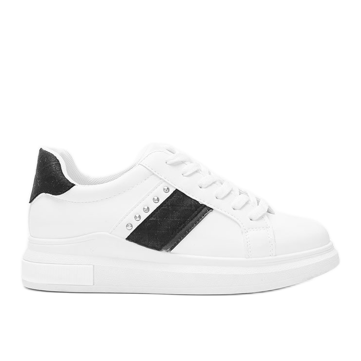 Zapatillas blancas y negras con tachuelas Sashell blanco Zapatillas blancas y negras con tachuelas Sashell blanco