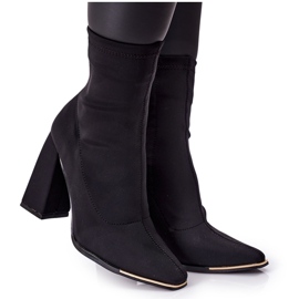 Botas sobre poste de tejido elástico negro efecto Wow