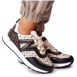 Zapatillas Logowane Sport Zapatillas Beige y Negro Siempre