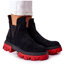PS1 Botines calientes negros y rojos Fearless negros y rojos