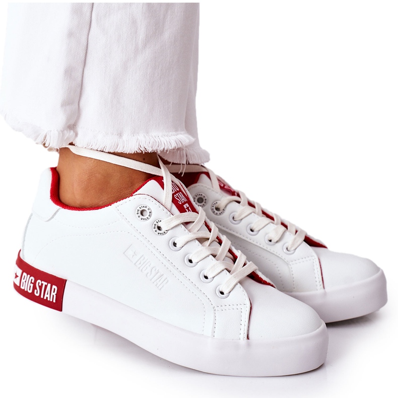 Sneakers Mujer Piel Big Star II274032 Blanco-Rojo