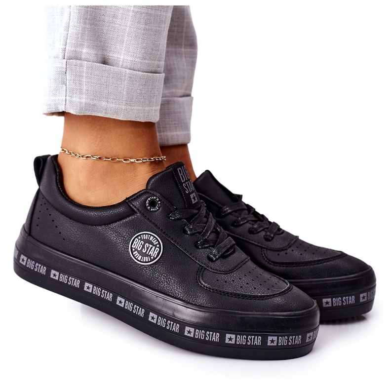 Zapatillas de cuero On The Big Star II274074 Plataforma negra negro