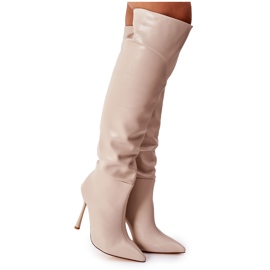 BM Botas Calientes Tacón Alto Beige Dionne