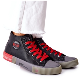 Zapatillas Altas de Piel Big Star II274139 Negro rojo