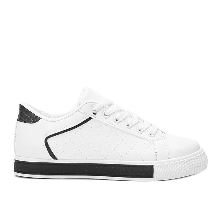 Zapatillas blancas y negras con un patrón en la parte superior de Turandont blanco negro