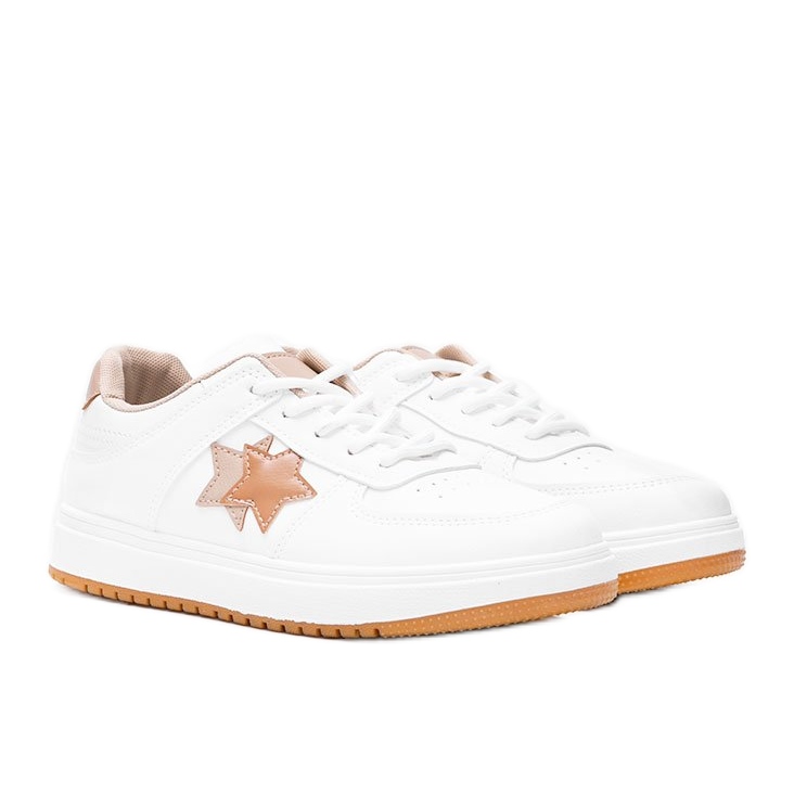 BM Deportivas blancas y marrones con estrellas Polja blanco marrón