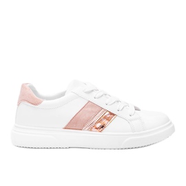 Zapatillas blancas y rosas sobre suela gruesa Tituana blanco rosado