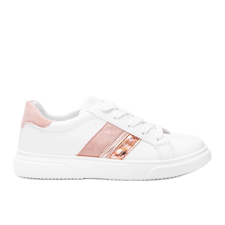 Zapatillas blancas y rosas sobre suela gruesa Tituana blanco rosado