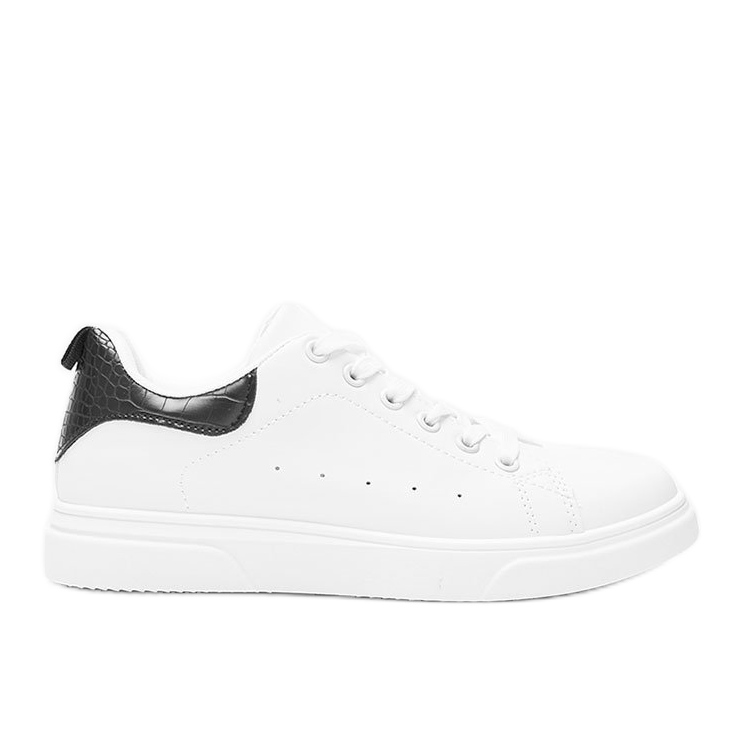 BM Zapatillas blancas y negras sobre suela gruesa Influ blanco negro