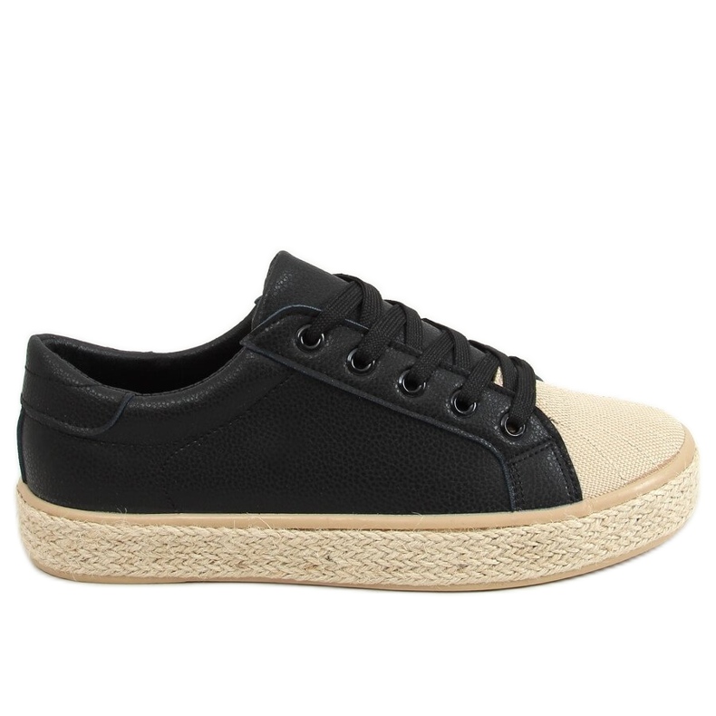 Zapatillas alpargatas de mujer negras NA05P Negro
