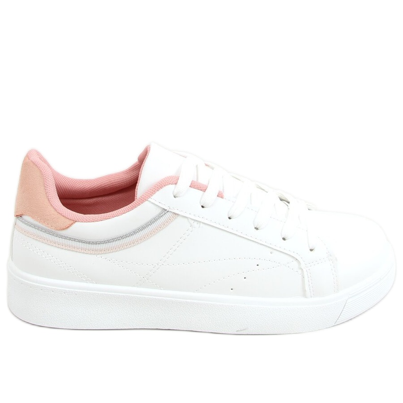 Zapatillas de mujer blancas B0-686 BLANCO / ROSA rosado