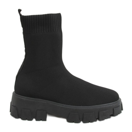 Negro PP01P Botas calcetín negras