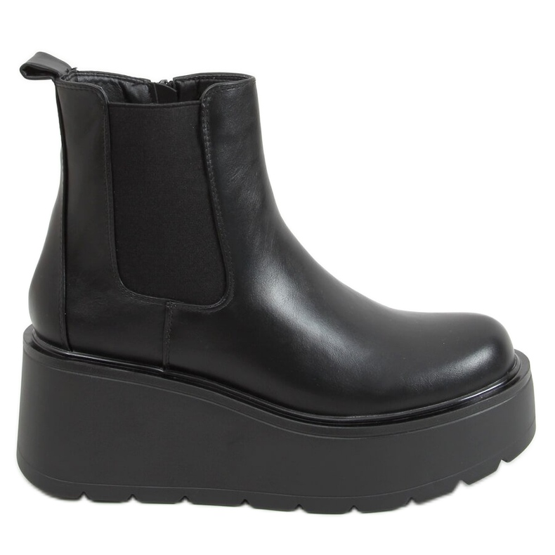 Black QT22P Botas negras de suela alta negro Black QT22P Botas negras de suela alta negro