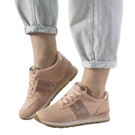 Deportivas rosas con circonita Ratia beige rosado