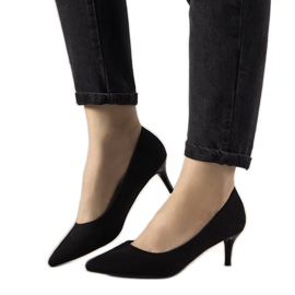 Zapatos de tacón negros con tacón bajo de Ferri