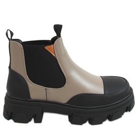 Botines grises y beige para mujer NC1250P Caqui negro
