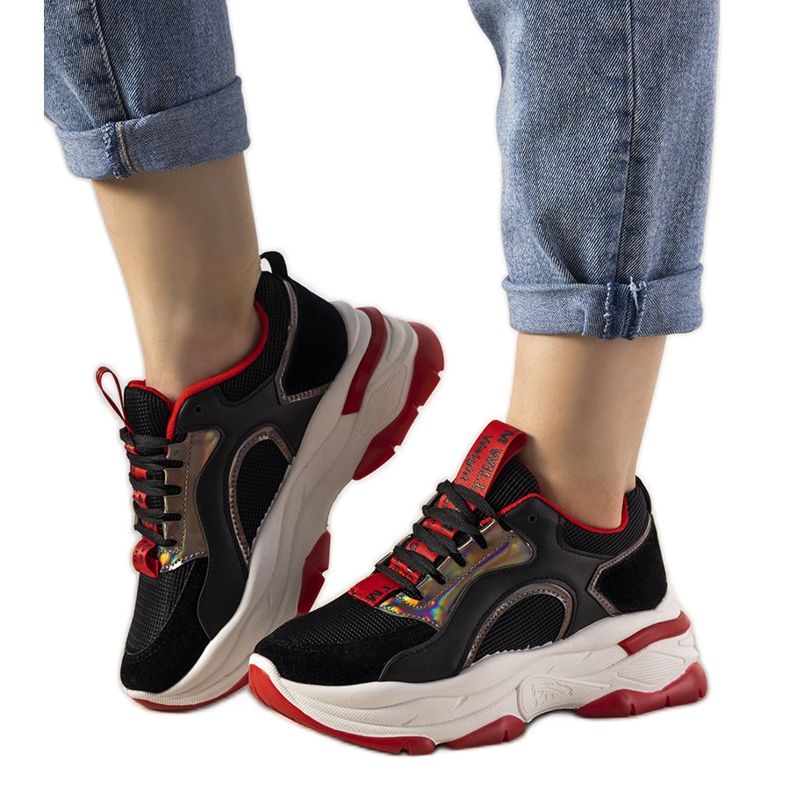 Zapatillas negras con inserciones Freedom holográficas negro Zapatillas negras con inserciones Freedom holográficas negro