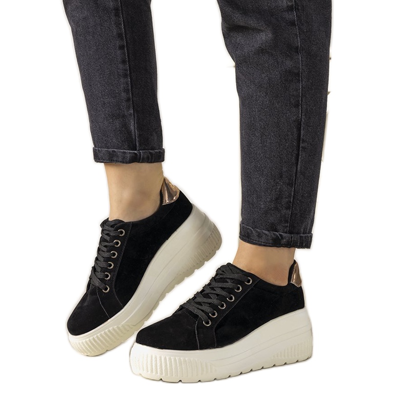 Zapatillas deportivas negras con suela alta Rapter negro Zapatillas deportivas negras con suela alta Rapter negro