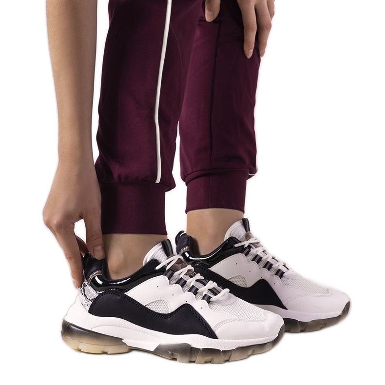 Zapatillas blancas y negras con suela ombre Laugh blanco