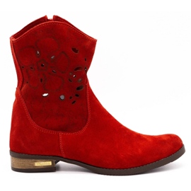 Olivier Cómodas botas Jess rojas caladas rojo