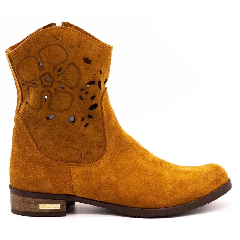 Olivier Cómodas botas Jess rojas caladas marrón