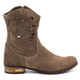 Olivier Botas cómodas Jess marrón calado