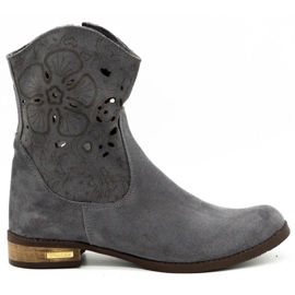 Olivier Botas cómodas Jess calado gris oscuro