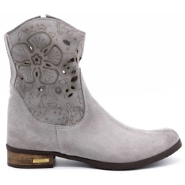 Olivier Botas cómodas Jess caladas gris claro