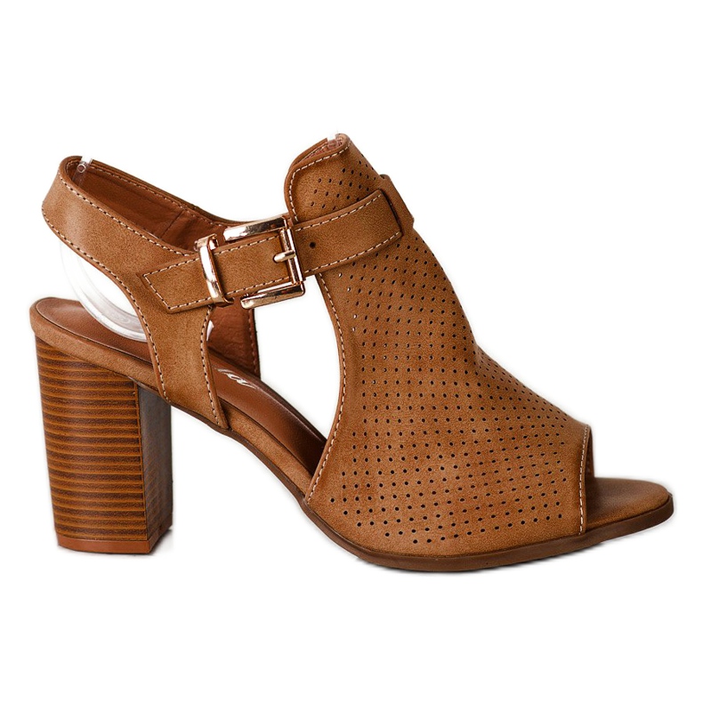 Renda Sandalias construidas con cuero ecológico marrón