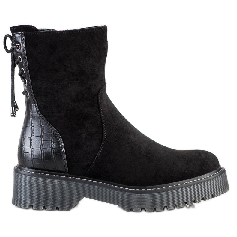 J. Star Trabajadores de gamuza con encuadernación negro J. Star Trabajadores de gamuza con encuadernación negro