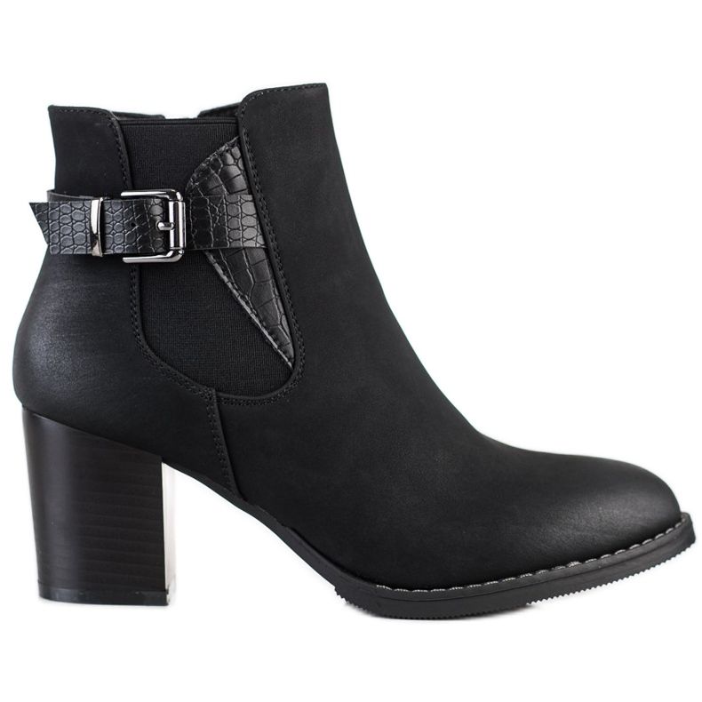 J. Star Botas en poste con hebilla decorativa negro