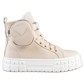 Goodin Zapatillas en la plataforma con bolsillo beige Goodin Zapatillas en la plataforma con bolsillo beige