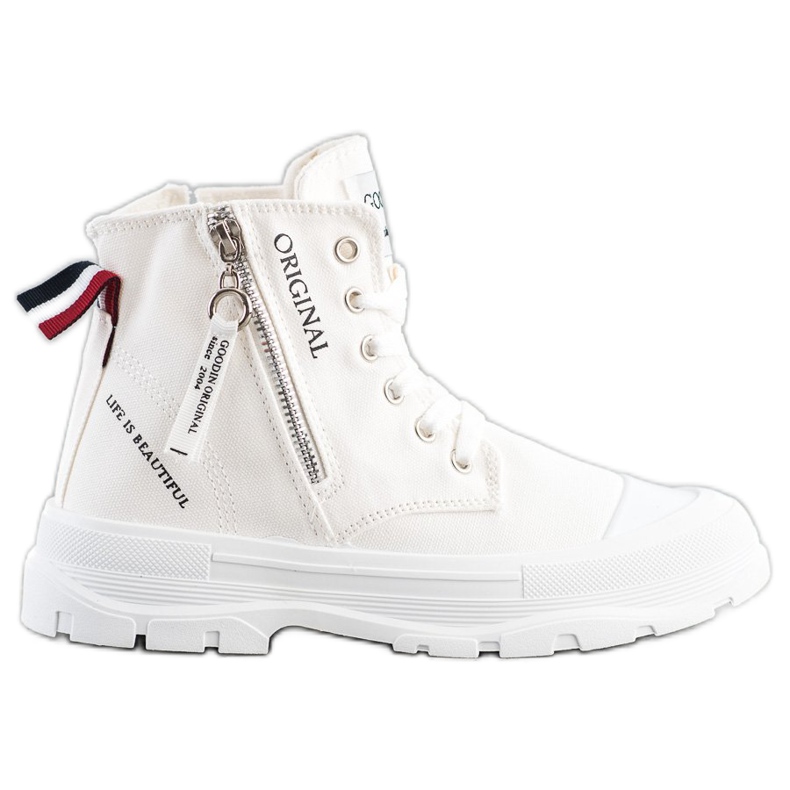 Goodin Zapatillas con cremallera decorativa blanco