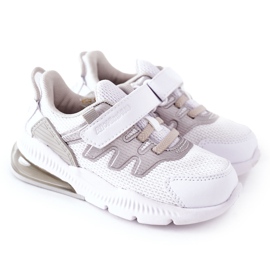 Zapatillas Deportivas Infantiles Con Velcro ABCKIDS Blanco-Plata