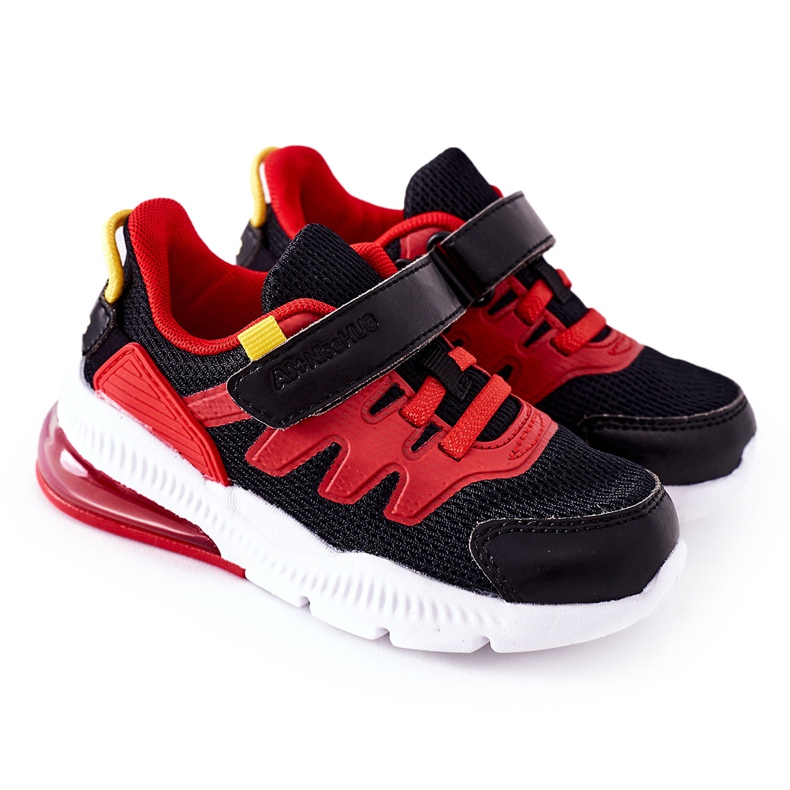 Calzado deportivo infantil con Velcro ABCKIDS Negro-Rojo