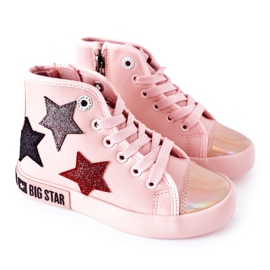 Zapatillas altas para niños con cremallera Big Star II374030 Rosa rosado multicolor