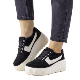 Deportivas negras con suela alta Chillout negro