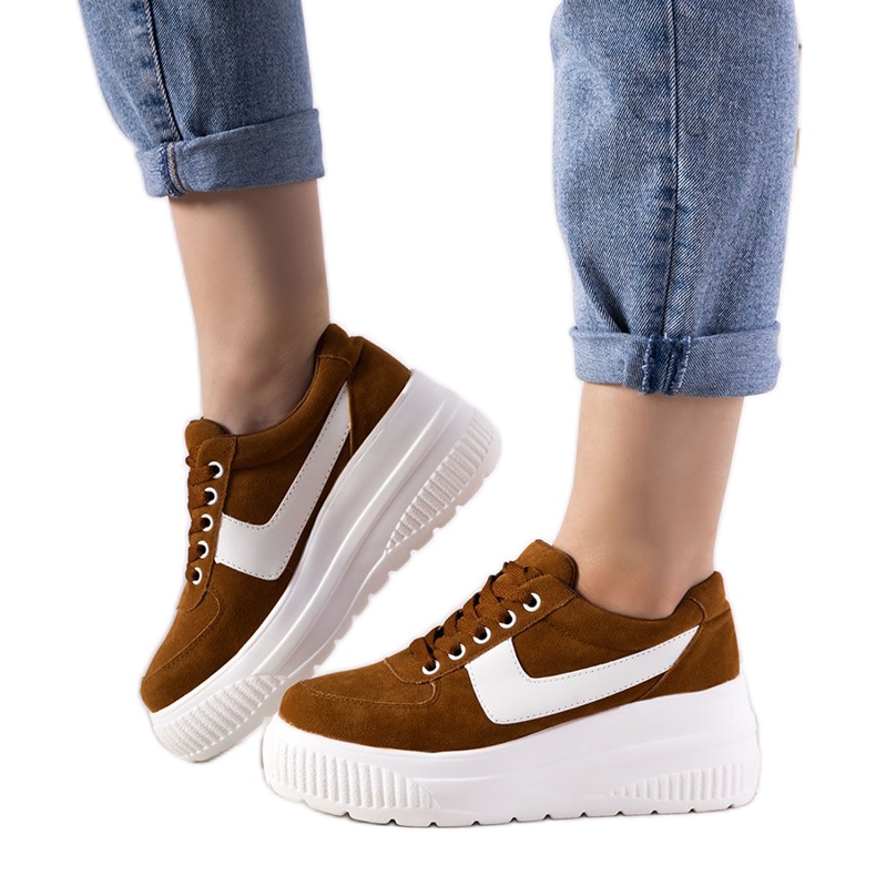 Deportivas marrones con suela alta Chillout marrón Deportivas marrones con suela alta Chillout marrón