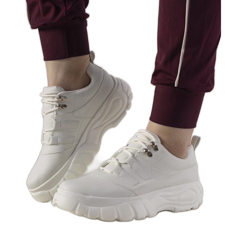 Deportivas blancas con suela alta Luna blanco